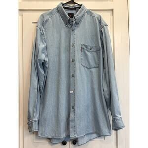 Levi’s Red Tab jean light denim 100% Cotton button up LG